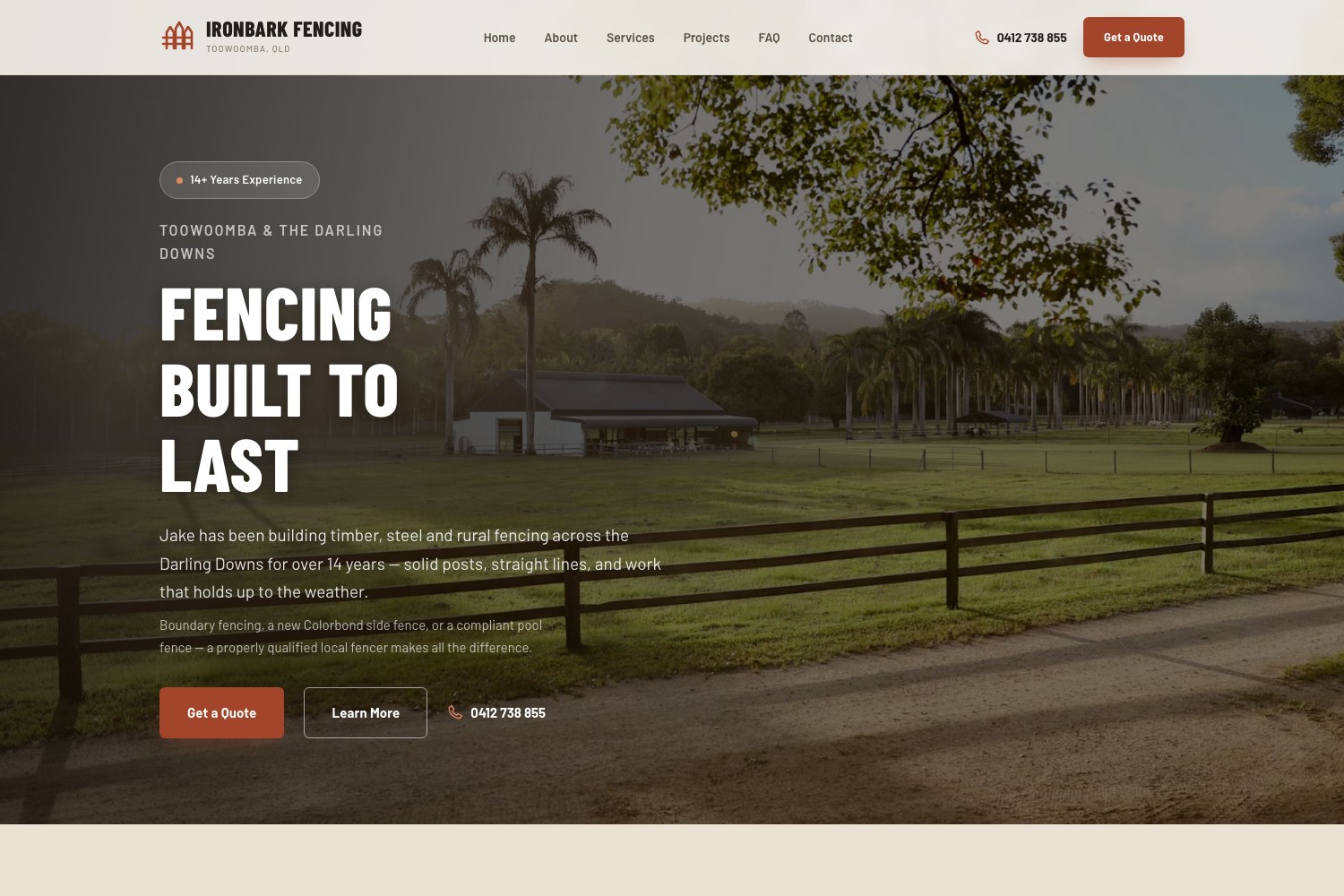 Ironbark Fencing website