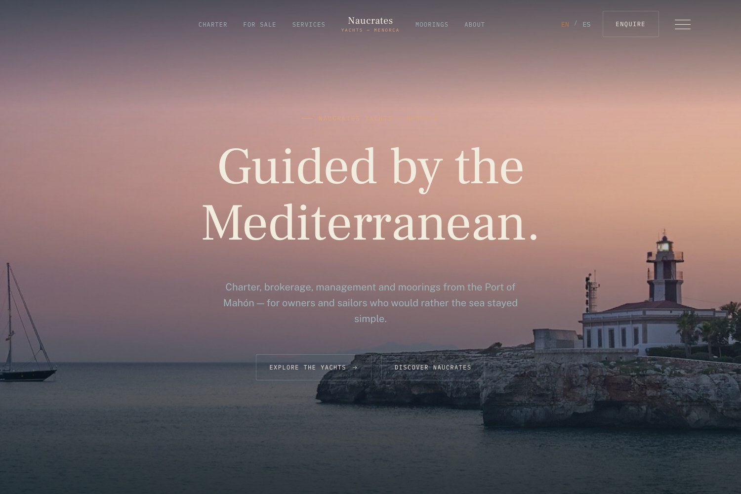 Naucrates Yachts website